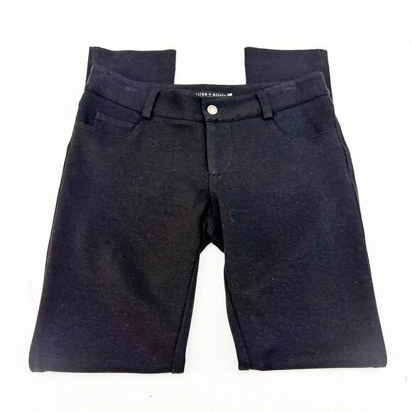 Alice + Olivia Black Stretch Pull-on Legging Skinny Denim Jean Pants Size 8 - Picture 4 of 8